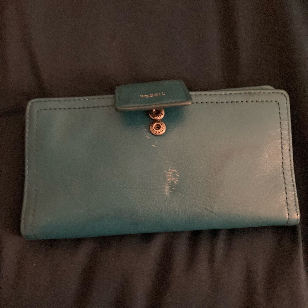 Blue Fossil Bifold Wallet - image 1